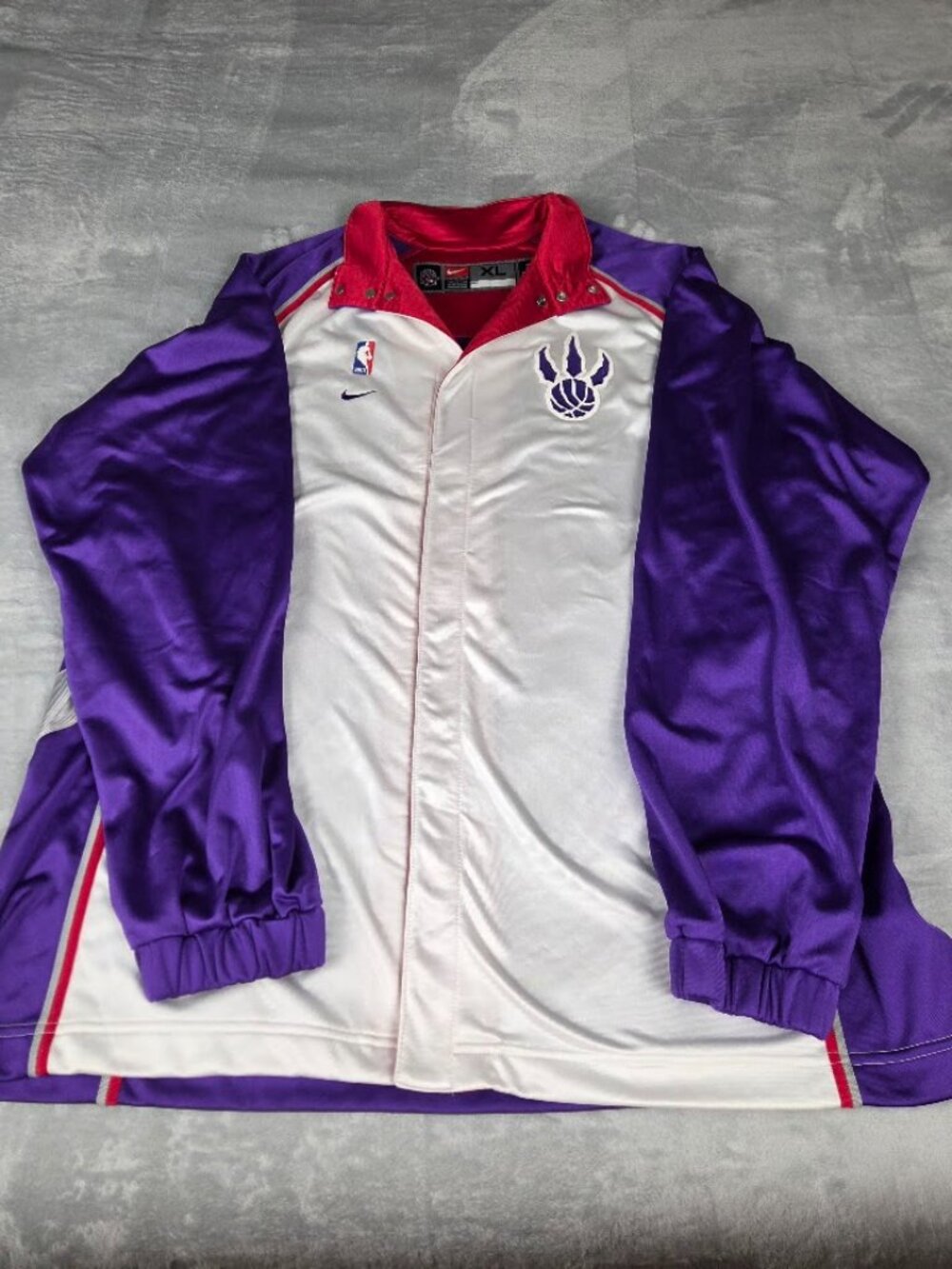 Vintage Nike Toronto Raptors Warm Up Jacket Shooting Shirt Snap Collar Mens XL